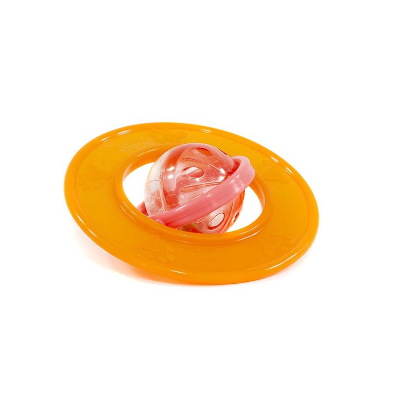 Brinquedo Bolinha Orbital para gatos - Laranja/Rosa