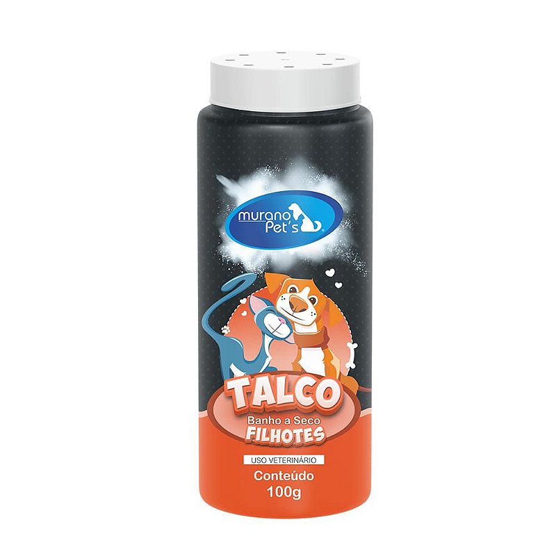Talco Banho a Seco para Cães e Gatos Filhotes - 100g