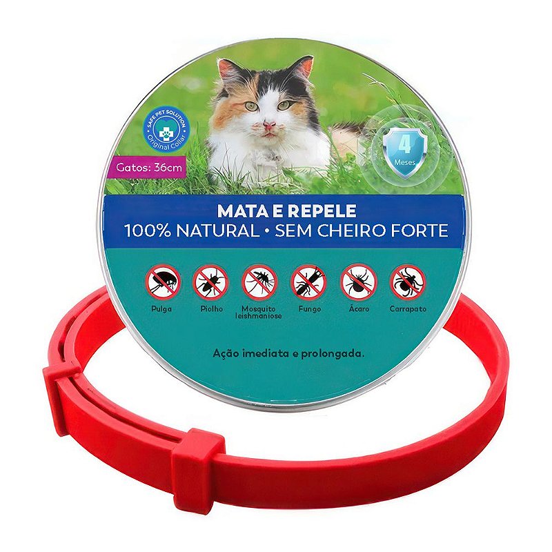 Coleira Antipulgas e Carrapatos Safe Pet para Gatos