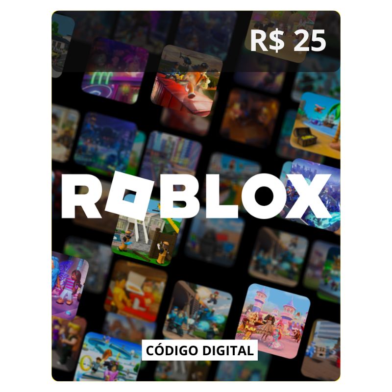 Cartão Roblox R$25 Robux Código Digital - MT10GAMES