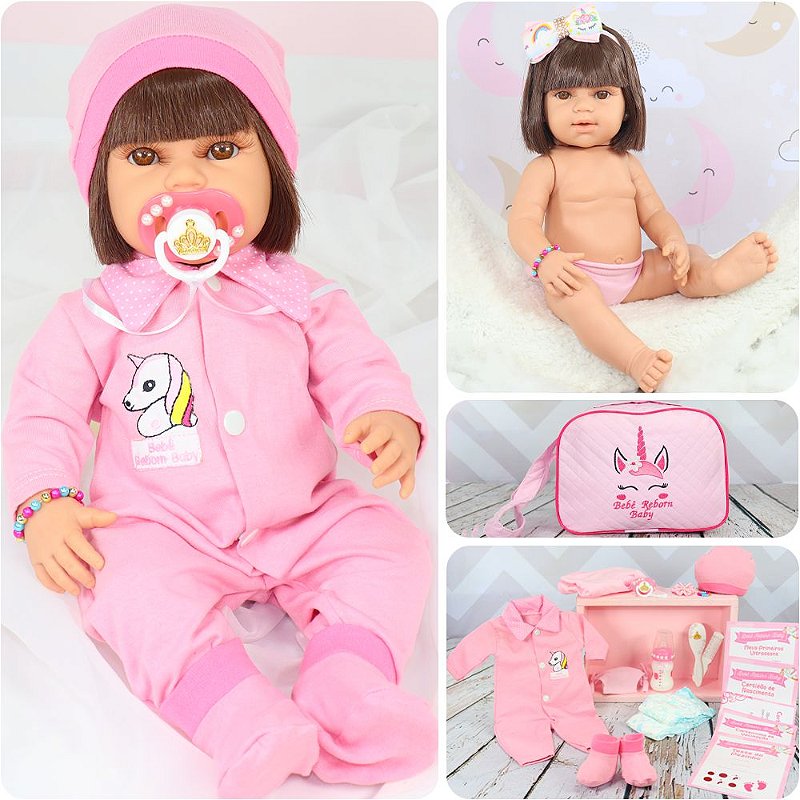 Boneca Bebê Reborn Princesa Realista Acompanha Acessórios - ShopJJ