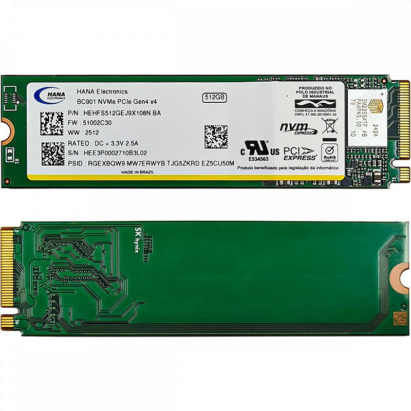 Hana SSD 512GB M.2 NVMe Gen4x4 – Rápido e Confiável - Juliano