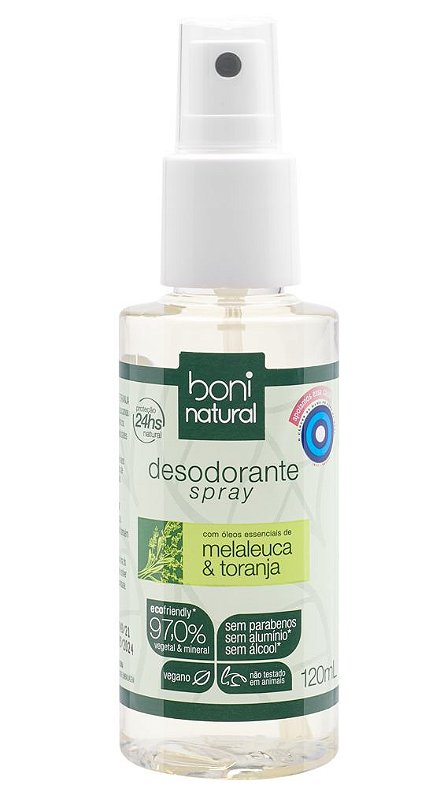 Boni Natural Desodorante Melaleuca e Toranja Spray - Beleza do Campo |  Produtos Naturais, Orgânicos e Veganos