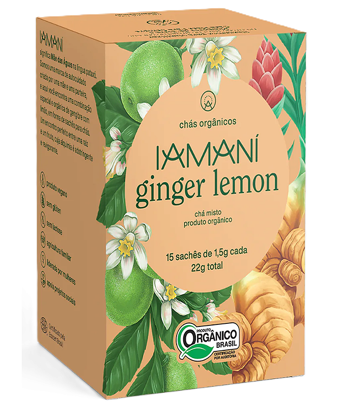 Iamaní Chá Misto Orgânico Ginger Lemon - Beleza do Campo