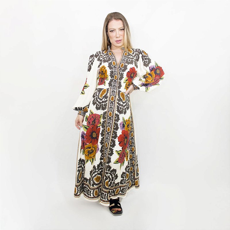 Vestido Farm Longo Antuérpia - Dom Store Multimarcas Vestuário Calçados  Acessórios