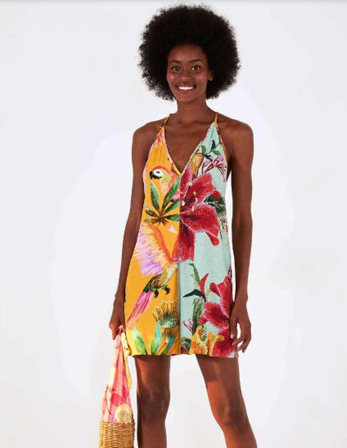 short bordando flor farm