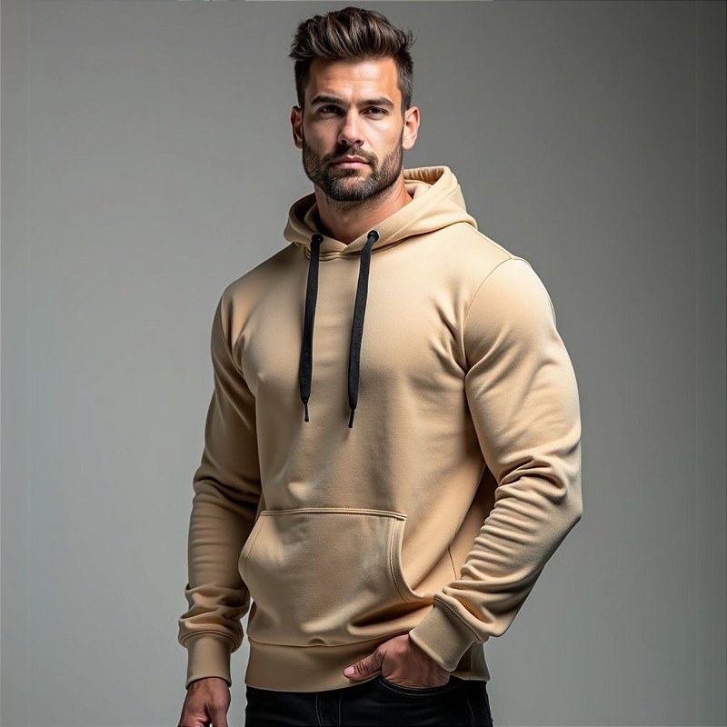 Moletom Canguru Liso Blusa Unissex Algodão Flanelado GuGi Bolso Frontal Capuz A