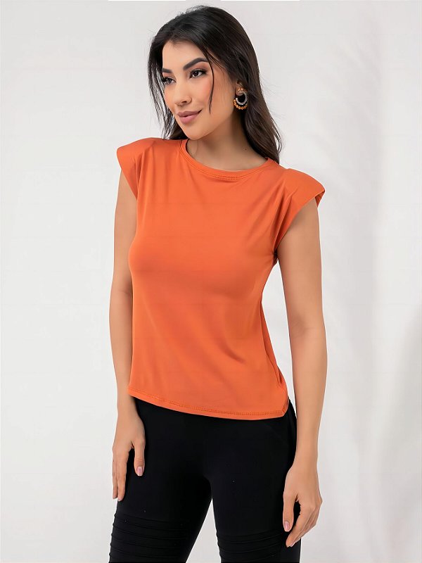Verão Fresco Blusa feminina de alças com detalhes nos ombros