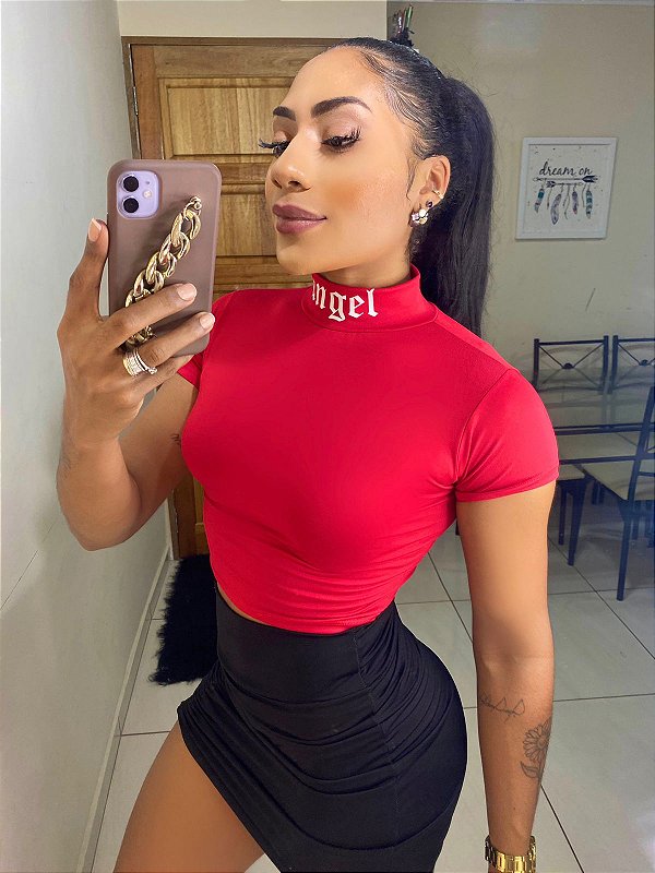 blusinha cropped gola alta moda bloguieira