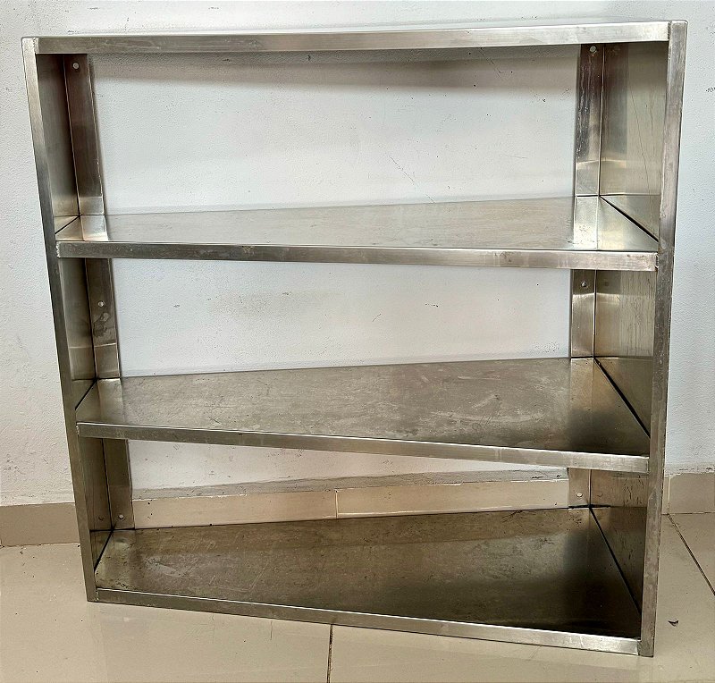 Guiche Multibox em Aço Inox 304 com 4 prateleiras - 90x35x92cm Topema ...