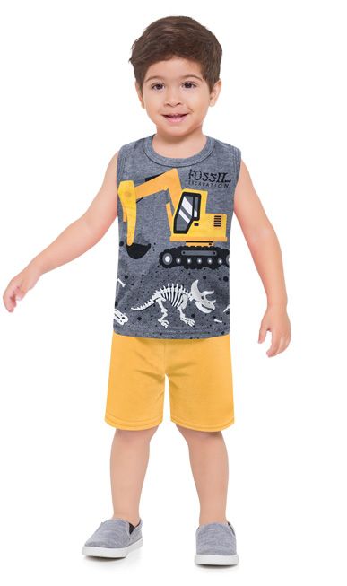 Camiseta Infantil Estampa Trator Manga Curta