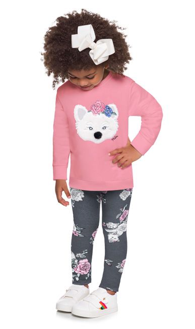 Conjunto Infantil de Moletom para Meninas Blusa + Calça - Milon - Alecrim  Kids