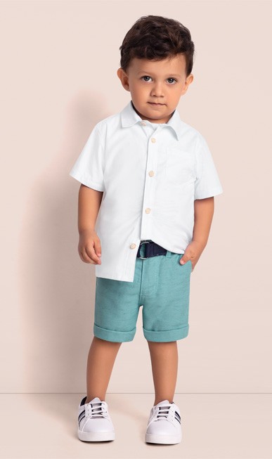 Conjunto Infantil Masculino de Camisa + Bermuda - Milon - Alecrim Kids