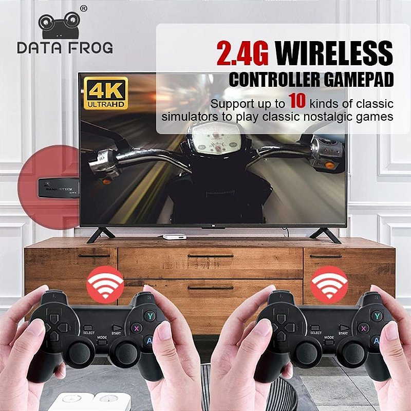 Video Game Retro 64gb 30 mil jogos 2 controles sem fio hdmi vários consoles