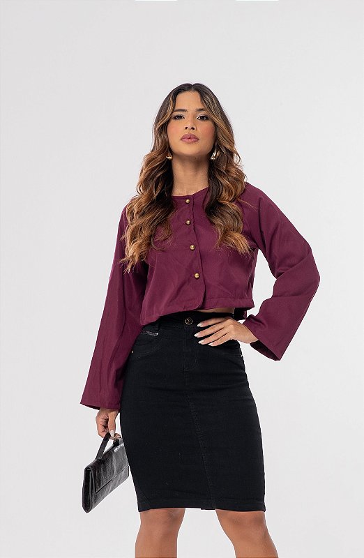 Saia Lantejoula Preta Ref 74