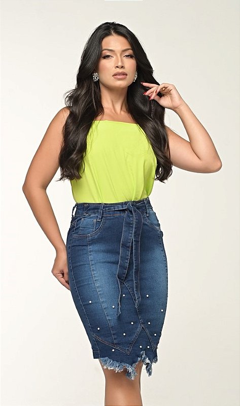 Saia Jeans Barra W Ref 15023