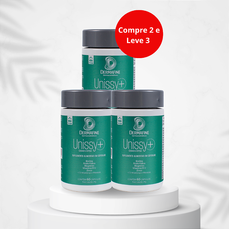 Dermafine | Combo Unissy+ Cabelos e Unhas | Compre 2 Leve 3