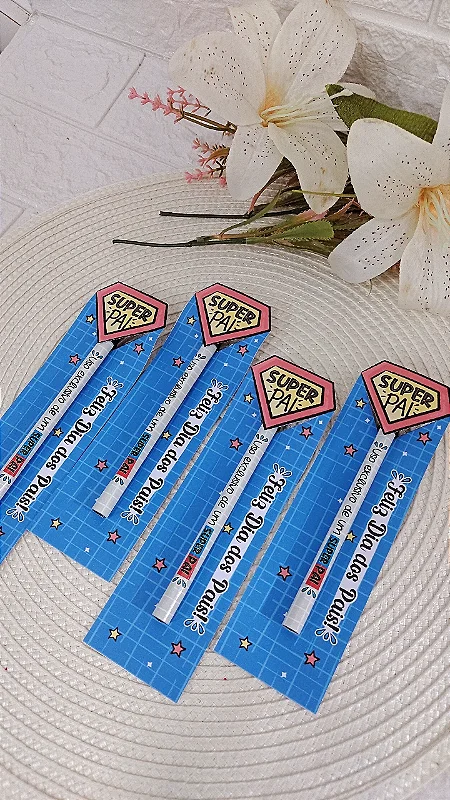 Card com Caneta Personalizada Super Pai Dia dos Pais