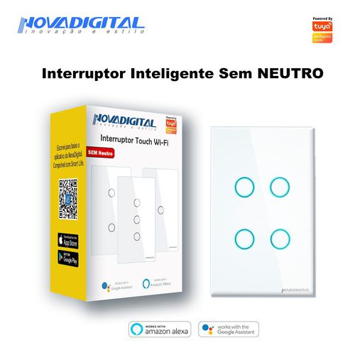 Interruptor Inteligente Wifi Nova Digital WsUsRf