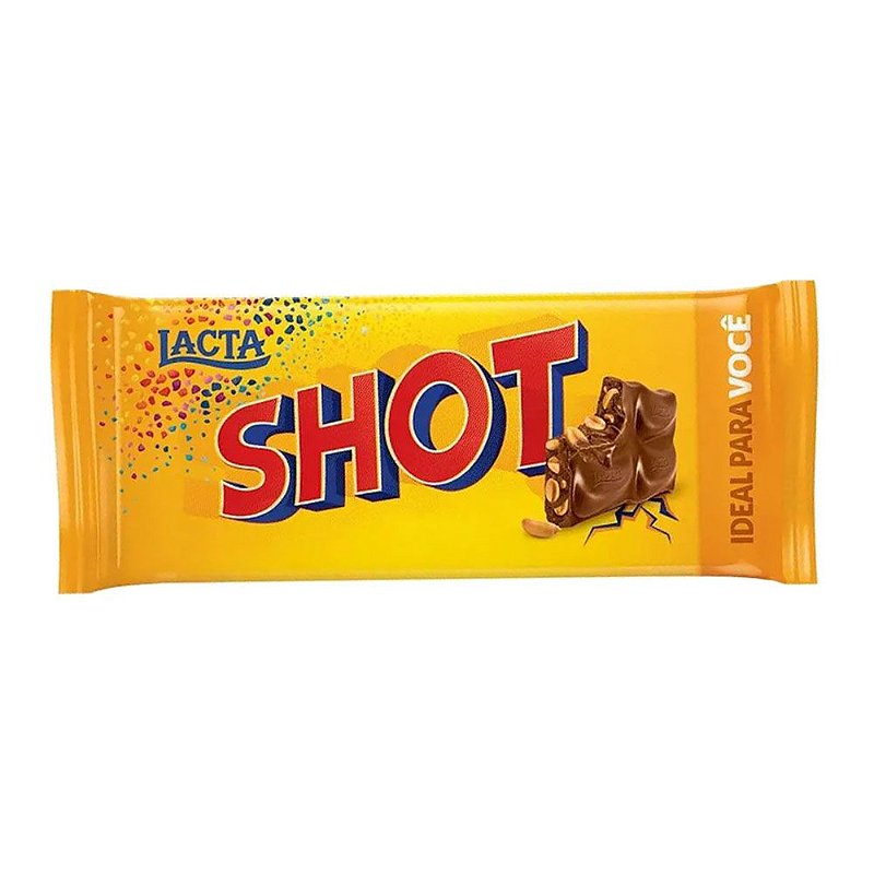 Barra de Chocolate Shot Amendoim Lacta 90g Empório das Lembrancinhas