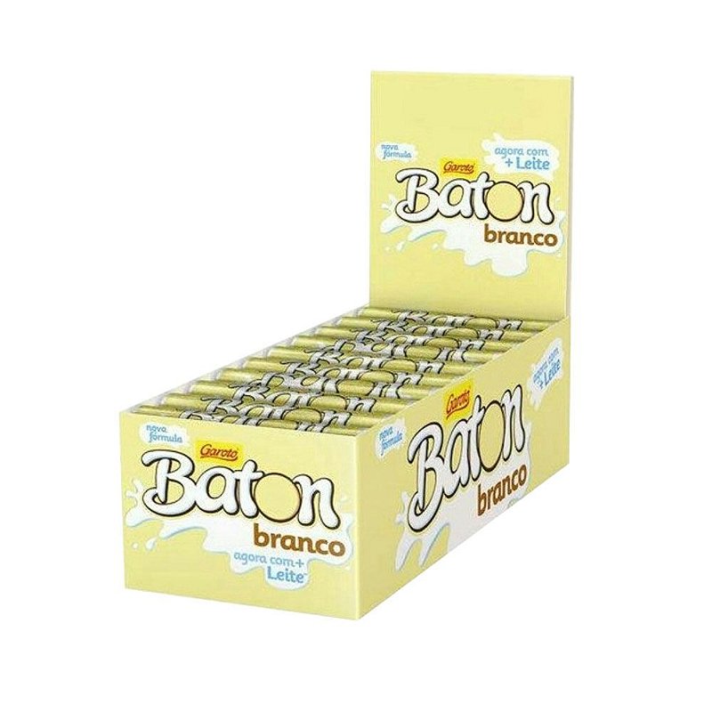Caixa Chocolate Branco Baton Garoto 16g com 30 Unidades Empório das