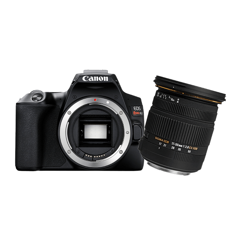 KIT CÂMERA CANON DSLR EOS REBEL SL3 + LENTE SIGMA 17-50MM F2.8 EX