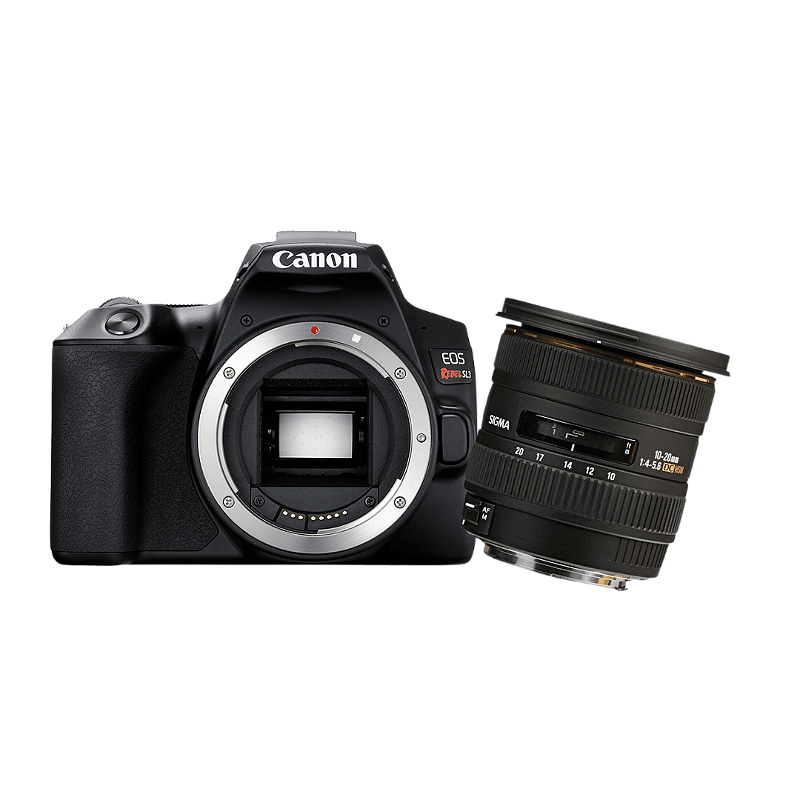 KIT CÂMERA CANON DSLR EOS REBEL SL3 + LENTE SIGMA 10-20MM F4-5.6