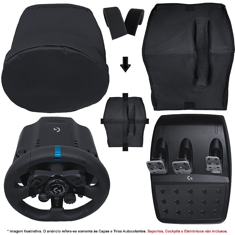 Kit Capas Protetoras p/ Volante, Base e Pedais G25 G27 G29 G920