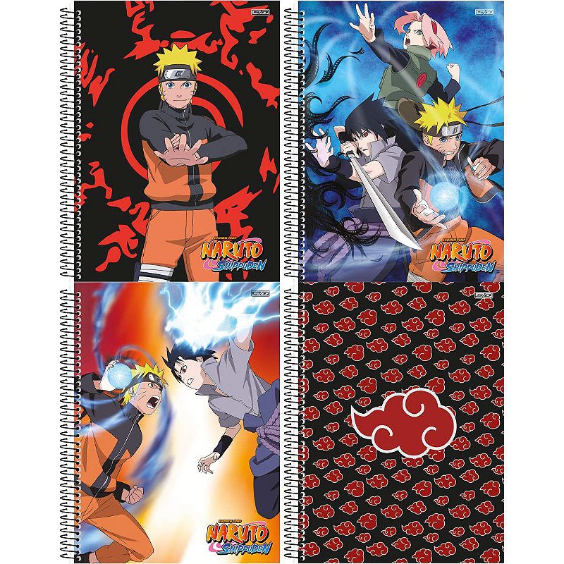 Caderno Espiral 1 Matéria Boruto Anime Naruto Escolar - São