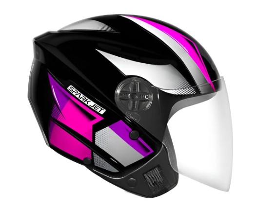 CAPACETE EBF SPARK JET SQUARE 56 PTO/RO - KR Moto Racing