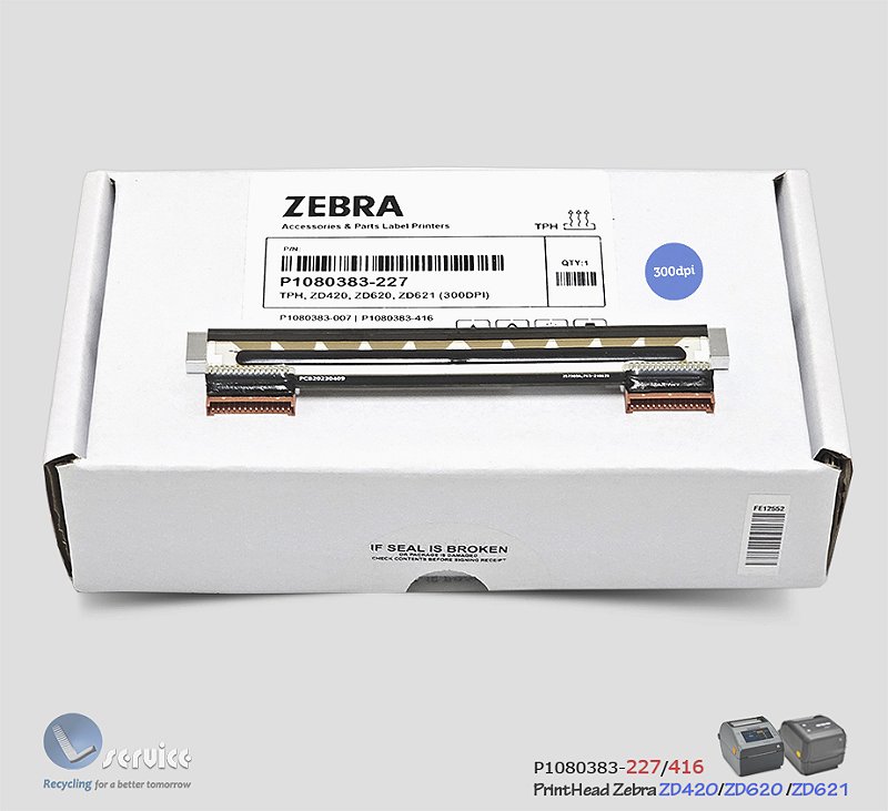 Cabeça Zebra ZD420, ZD620, ZD621 (300DPI) - Lservice peças e