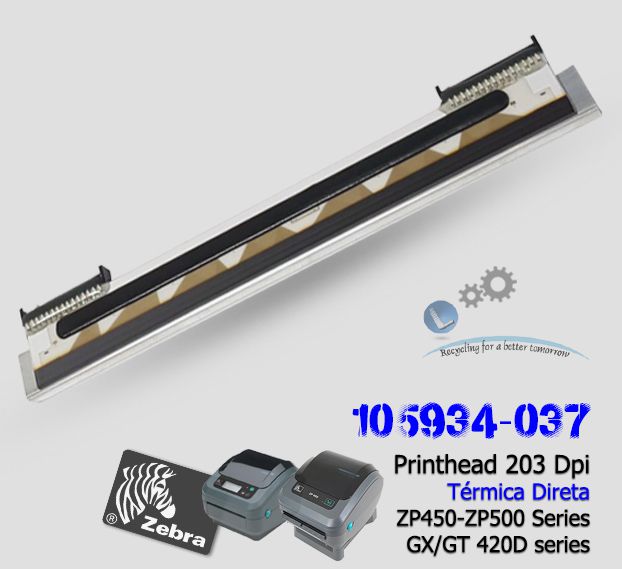 T.7riページ Cabeça de Impressão Zebra GX420D/ ZP450/ZP500 series - Lservice