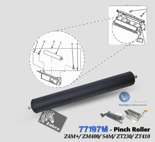 Rolo de borracha do Peel Off Zebra | 77197M - Lservice peças e