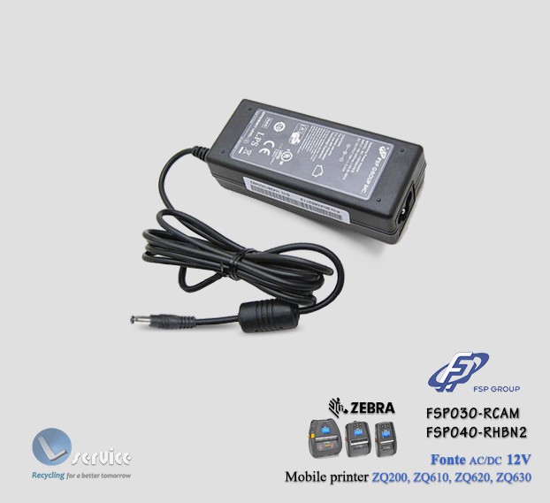 Fonte 12V FSP-Zebra ZQ520, ZQ521, ZQ600, QLn series - Lservice