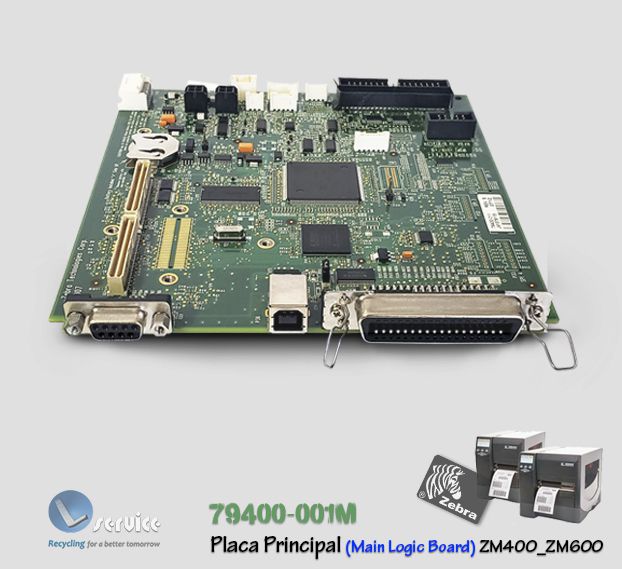 ラッキー9020 Placa Principal Zebra ZM400/ZM600 |79400-001M - Lservice peças e