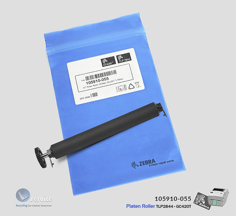 Rolo de Borracha Zebra TLP2844 e GC420T - Lservice peças e