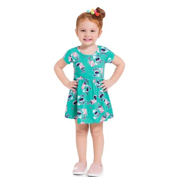 Vestido Infantil Brandili Estampa Cookies