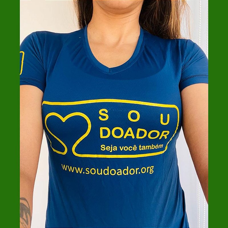 Camiseta Baby Look Sou Doador Azul Marinho