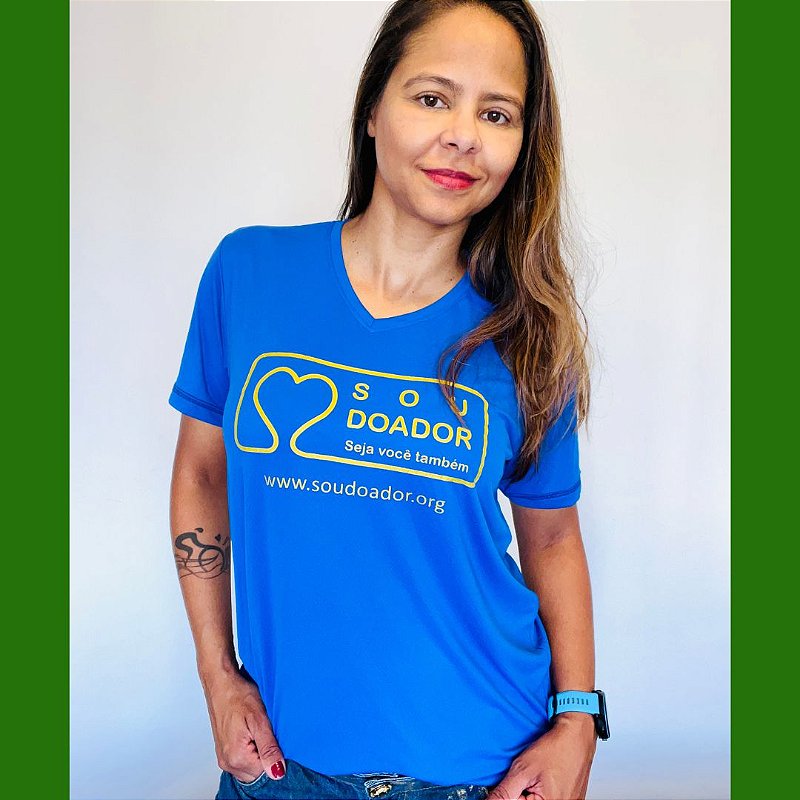 Camiseta Adulto Sou Doador Azul Royal