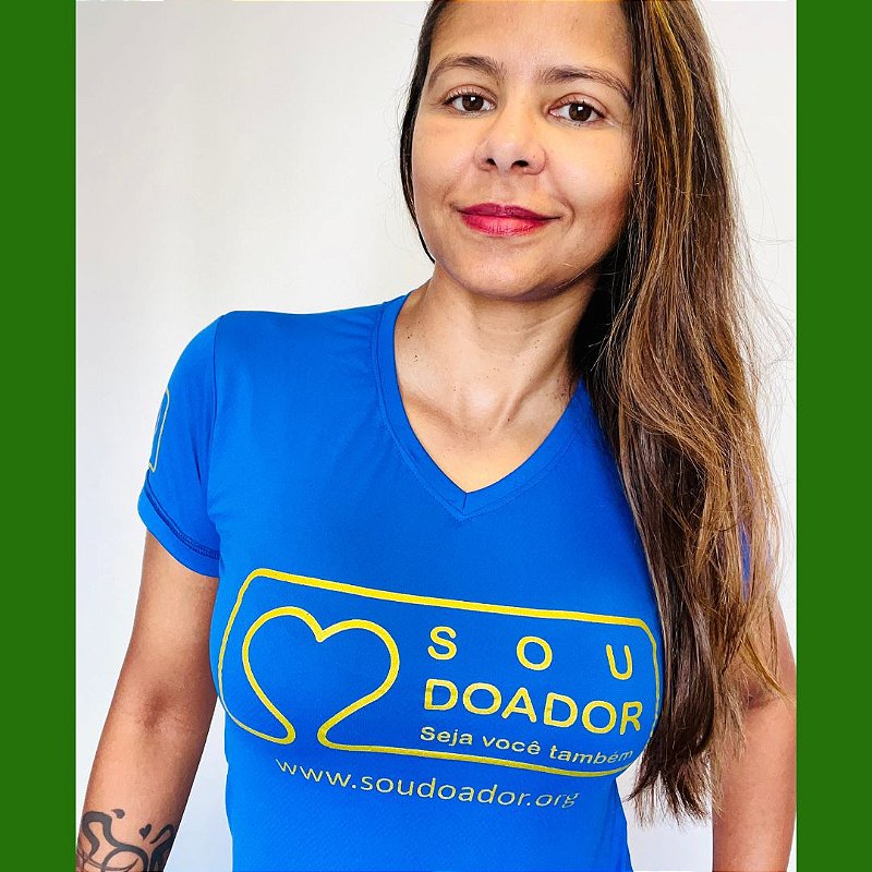 Camiseta Baby Look Sou Doador Azul Royal