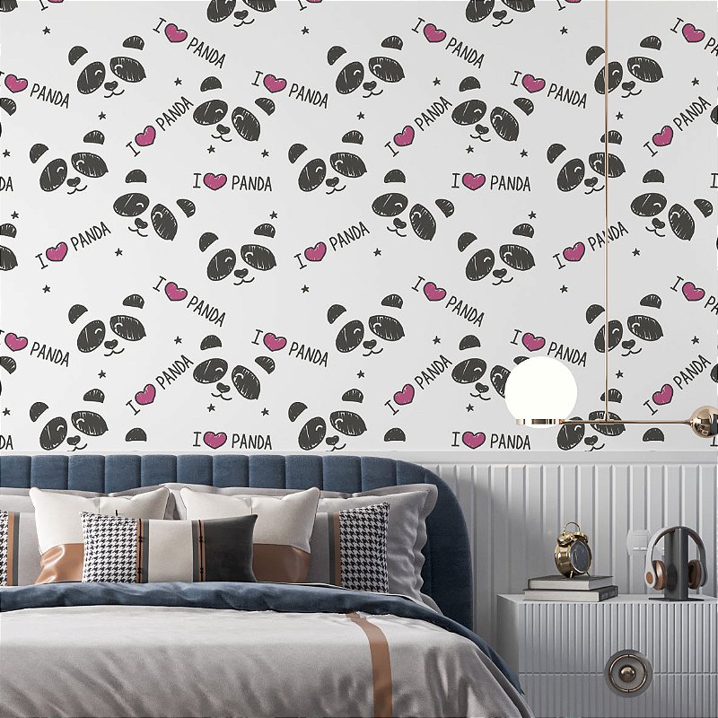 Papel de parede para quarto de bebê infantil Urso Panda