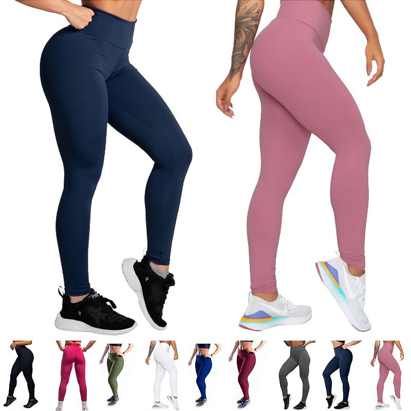 Kit 03 calças Leg Legging Caminhada Suplex Academia (Frete grátis) -  Belmento