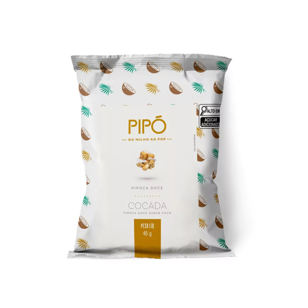Pipoca Doce sabor Cocada Pipó 45g - Me Gusta Veg