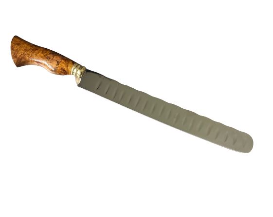 Faca Brisket Inox Cabo em Nó de Imbuia + Case