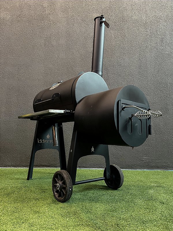 Pit Smoker Hunter - Fluxo Reverso - 2 Grelhas Inox + Bancada