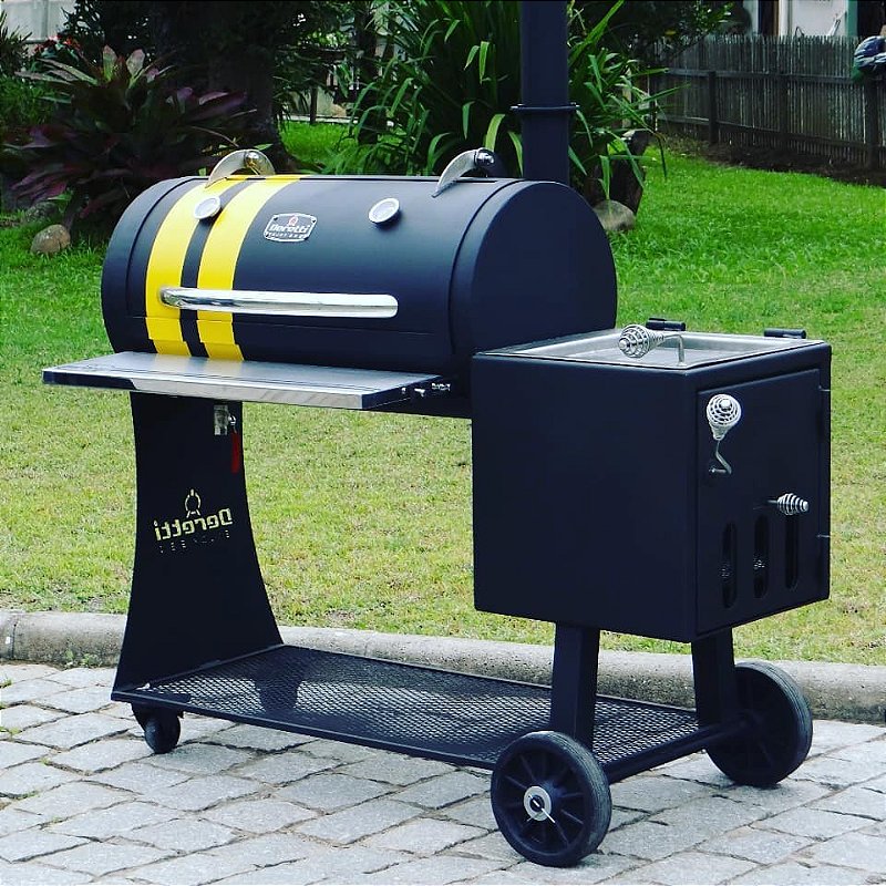Pit Smoker 16' Tennessee + Chapa e Grill Inox 4,76mm Deretti Pit