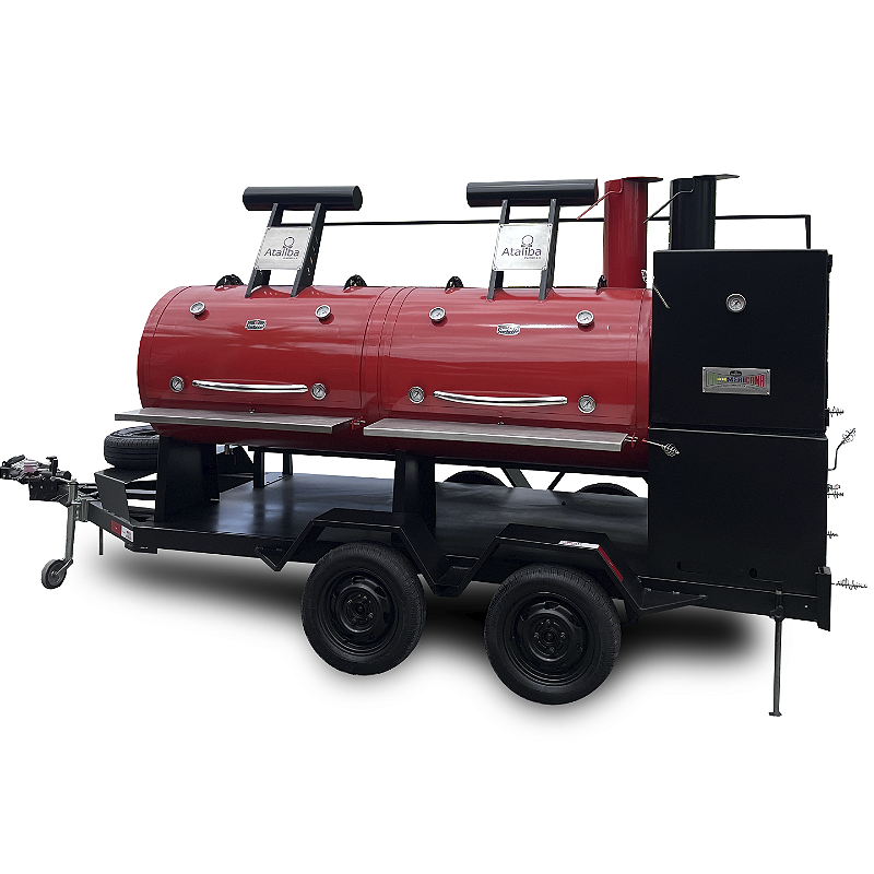 Carretinha 32" Gran Pan-americana - Pit Smoker, Parrilla, Varal e Forno