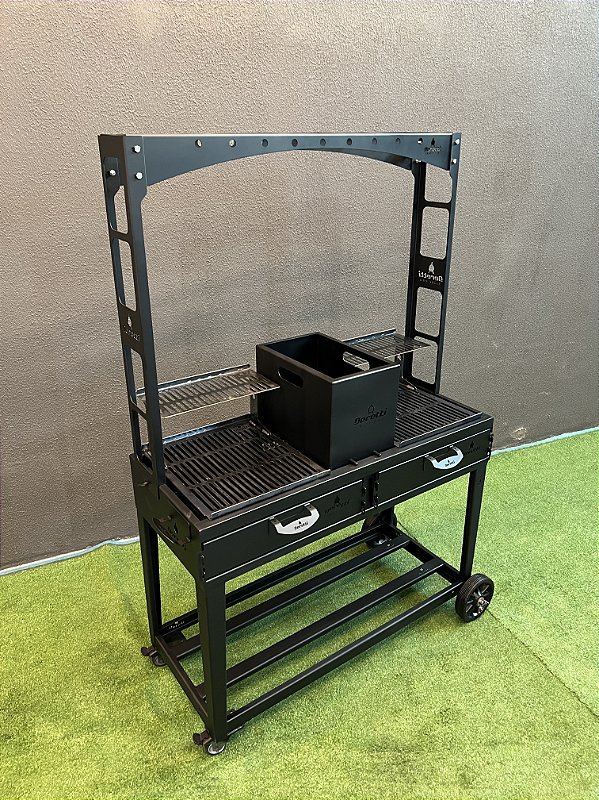 Parrilla com Grill Duplo - Grelha e Varal - 120x50cm