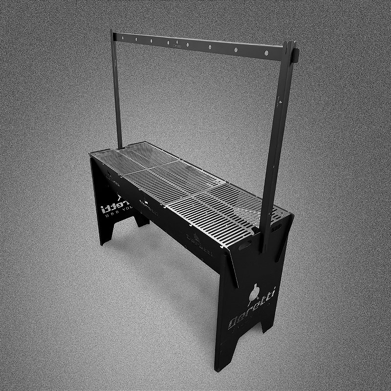 Churrasqueira 1,50m Deretti em Aço Carbono Sem Solda + Varal