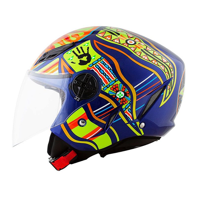 capacete agv blade aberto five continents valentino rossi - KASUGA